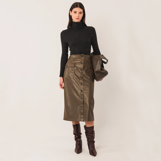 Ribbed T-Shirt Turtleneck Marengo