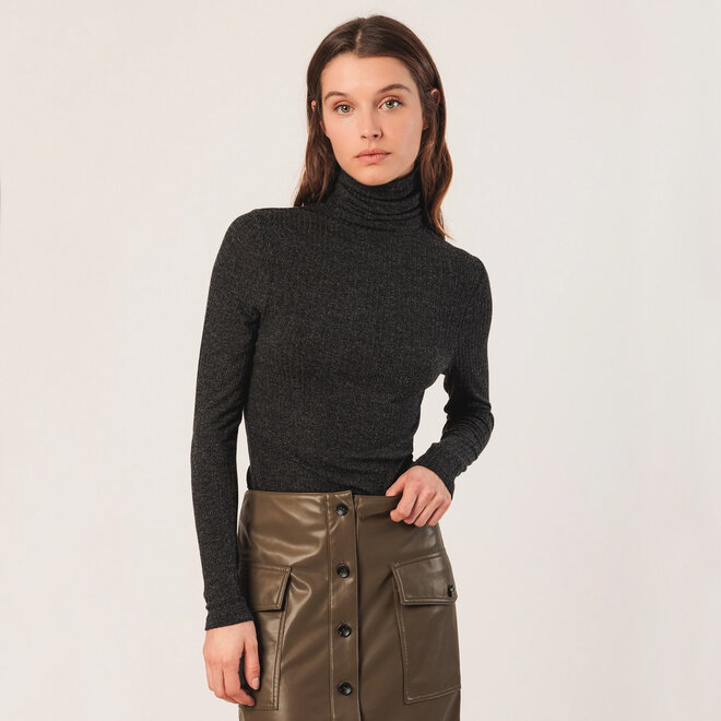 Ribbed T-Shirt Turtleneck Marengo