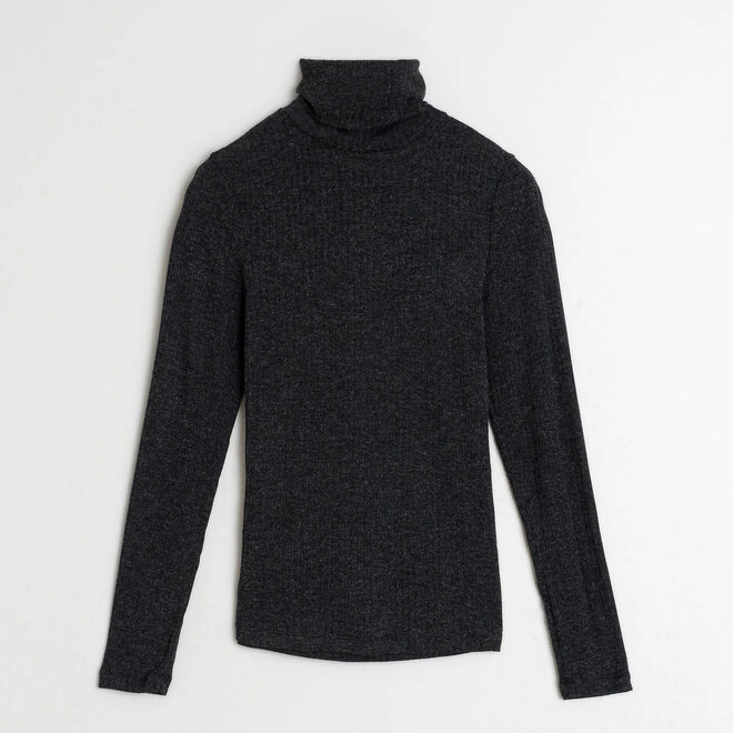 Ribbed T-Shirt Turtleneck Marengo