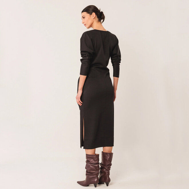 Knit Dress Knotted Black