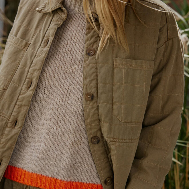 Knitted Sweater Bicolor Beige