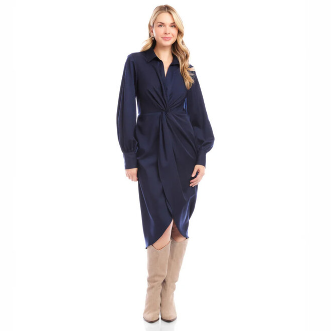 Dress Savannah Twist Front Navy