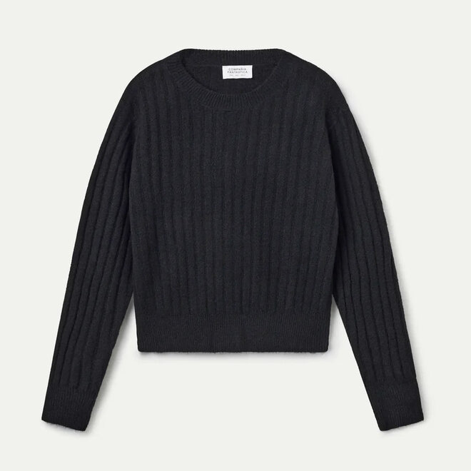 Knit Sweater Striped Black