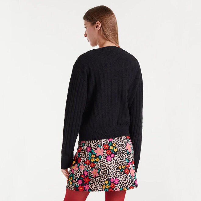 Knit Sweater Striped Black