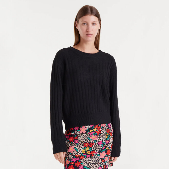 Knit Sweater Striped Black