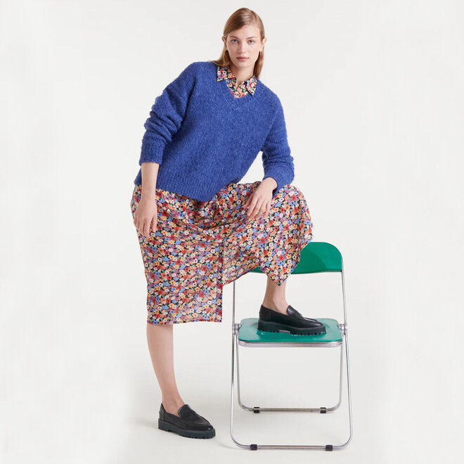 Textured knit Sweater Blue