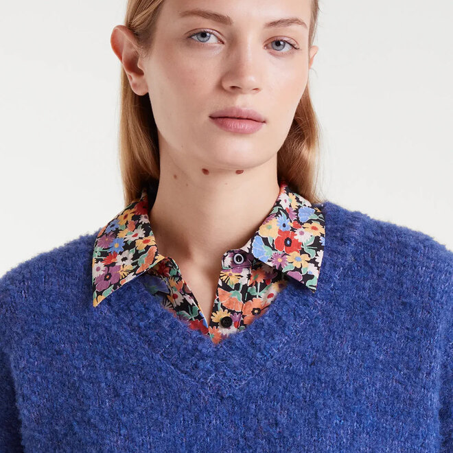 Textured knit Sweater Blue