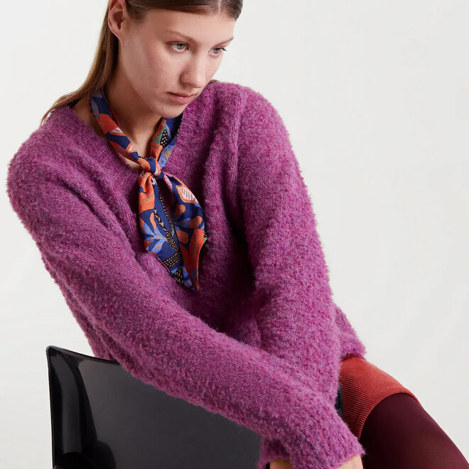 Textured Knit Sweater Bougainvillea