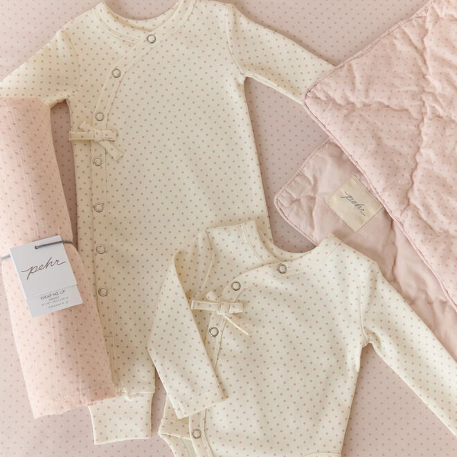 Kimono Romper Pin Dot Peony