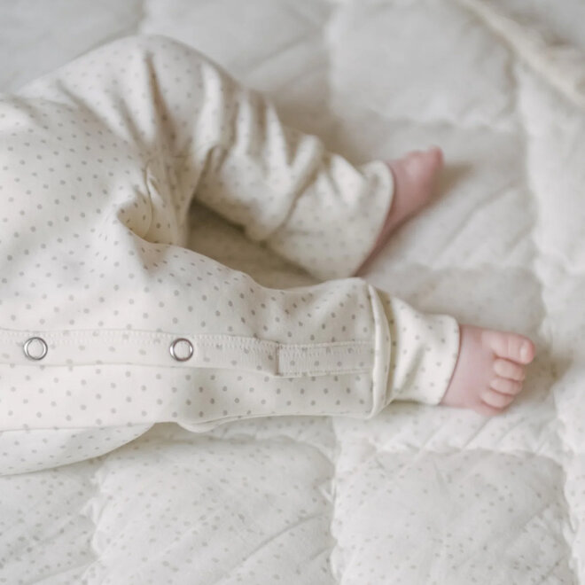 Kimono Romper Pin Dot Pebble