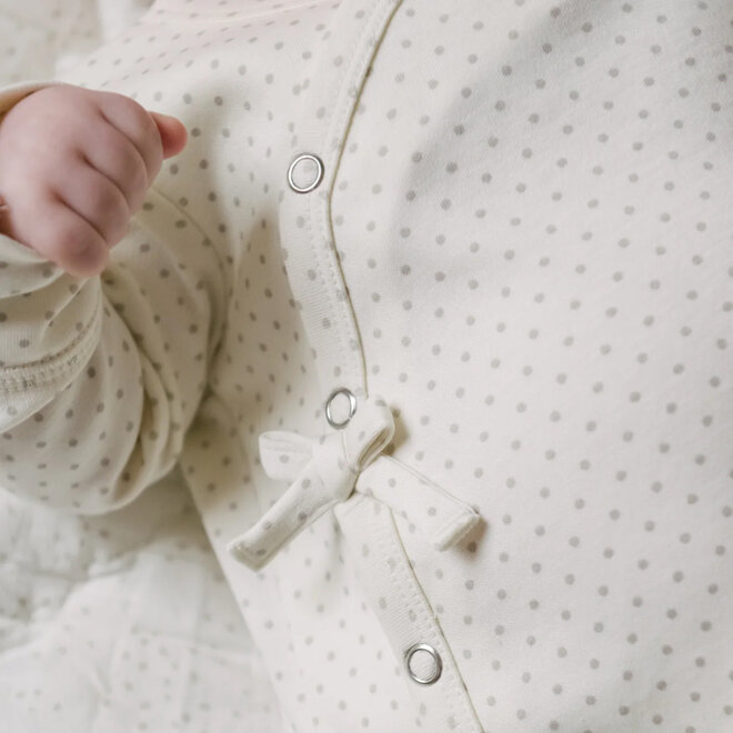 Kimono Romper Pin Dot Pebble
