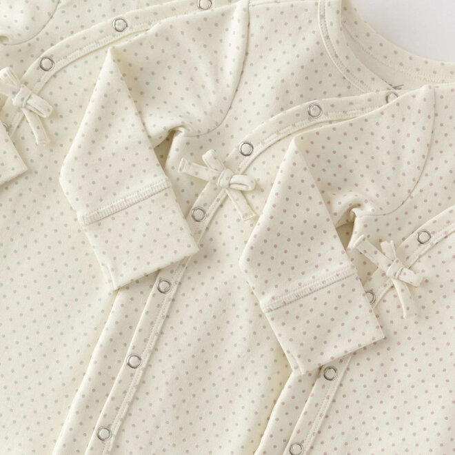 Kimono Romper Pin Dot Pebble