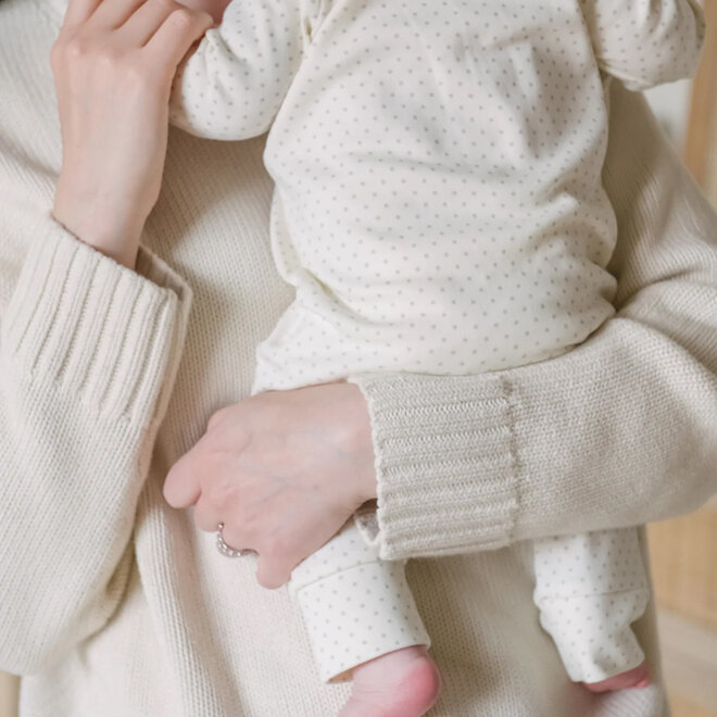 Kimono Romper Pin Dot Pebble