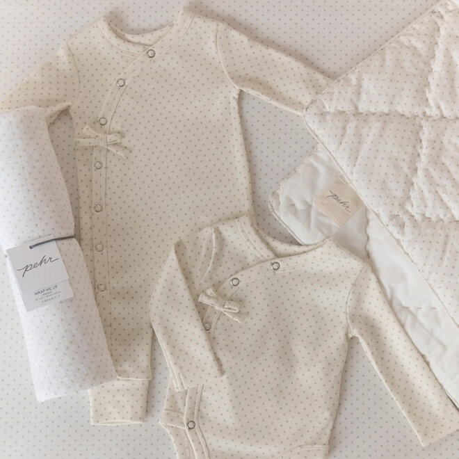 Kimono Romper Pin Dot Pebble