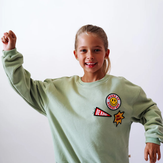 Pullover Make it a Great Day Dusty Green