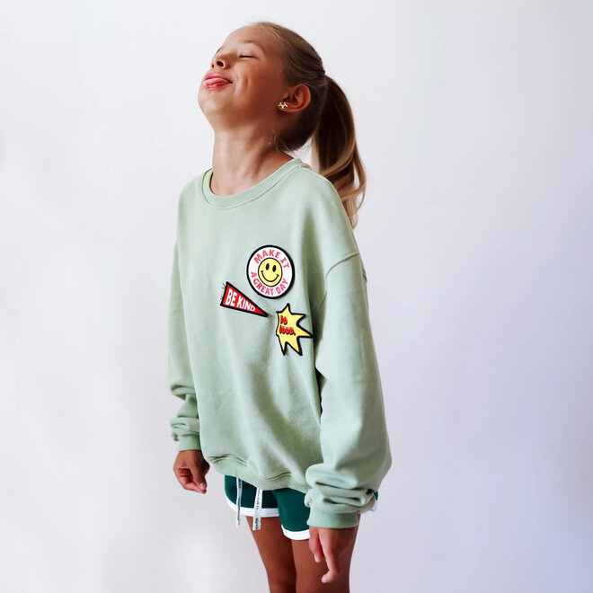 Pullover Make it a Great Day Dusty Green