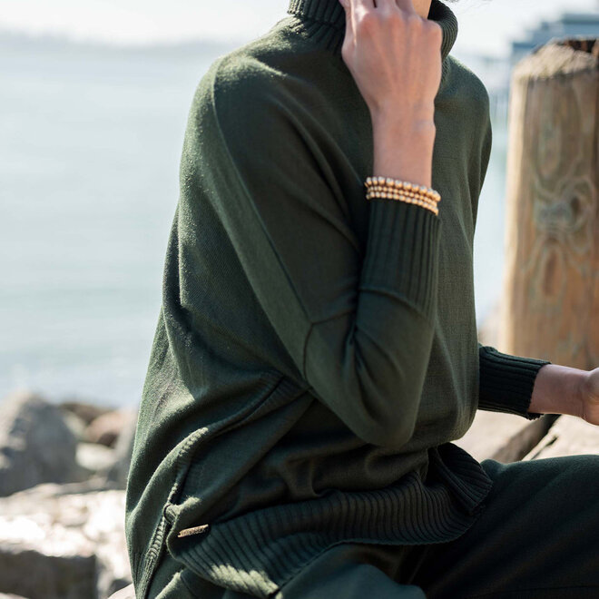 Catalina Turtleneck Sweater Deep Emerald