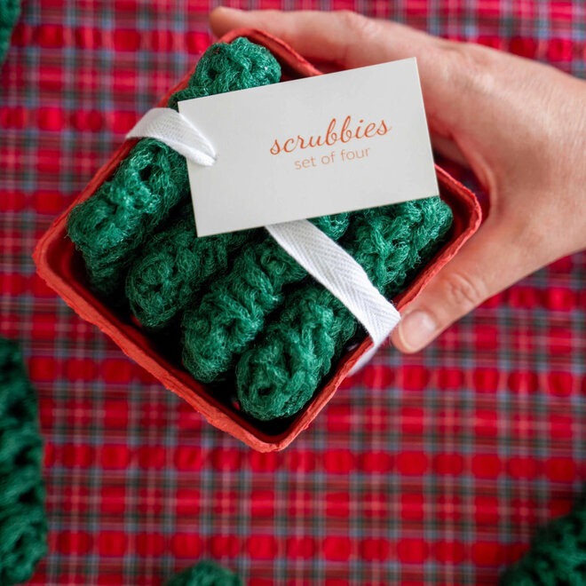 Christmas Scrub Cloths Set of 4 Berry Basket