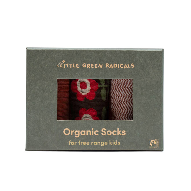 Ankle Socks Flowers Multi Set of 3 in Box