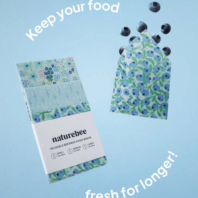Wrap Beeswax Variety Blue Set of 3