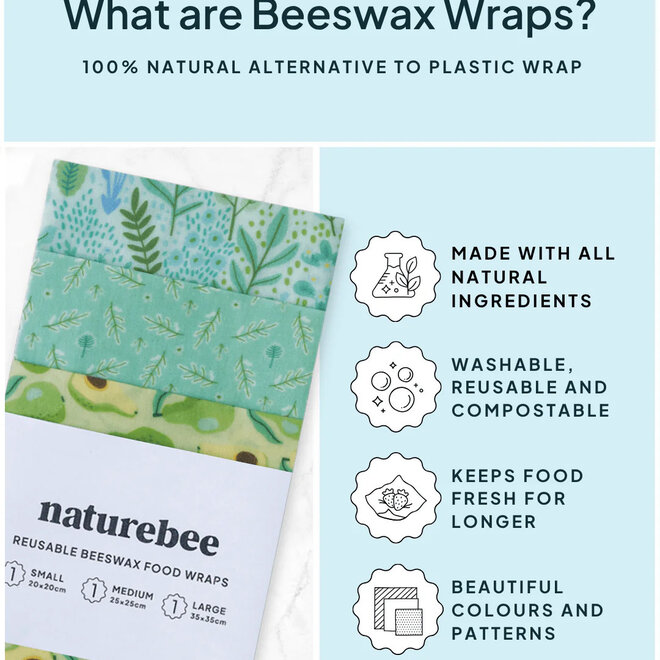 Wrap Beeswax Variety Green Set of 3