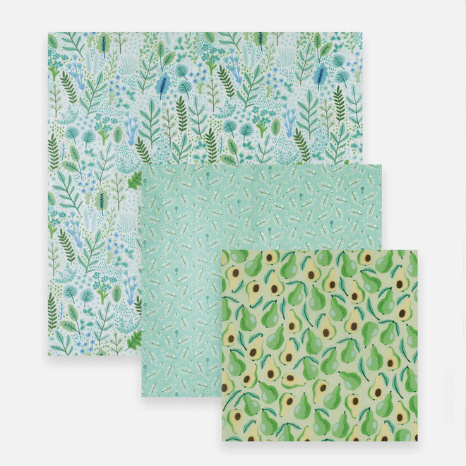 Wrap Beeswax Variety Green Set of 3