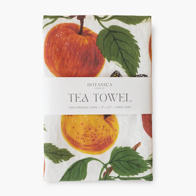 Linen Tea Towel Apple Orchard
