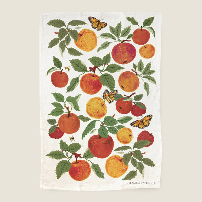 Linen Tea Towel Apple Orchard
