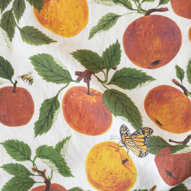 Linen Tea Towel Apple Orchard