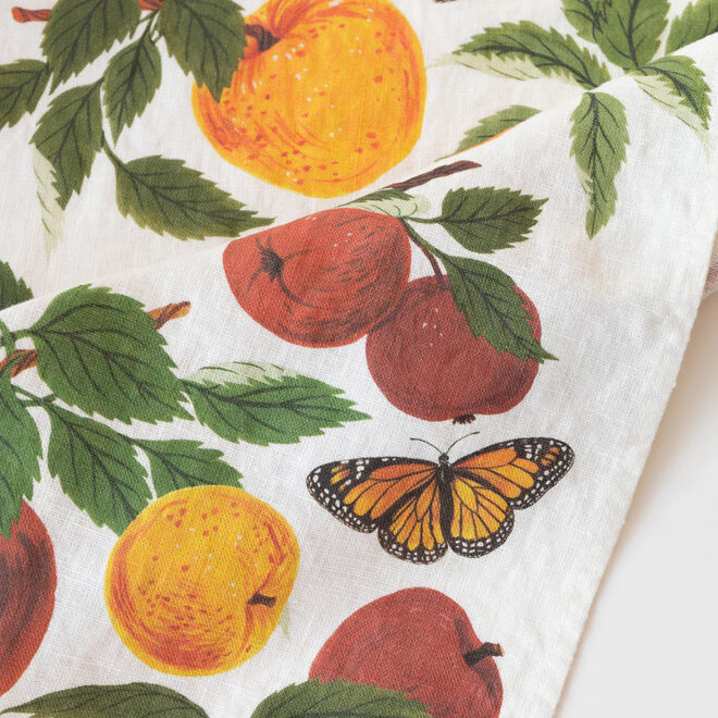 Linen Tea Towel Apple Orchard