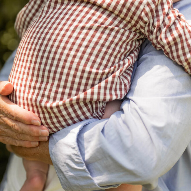 One Piece Gingham Long Sleeve Mulberry