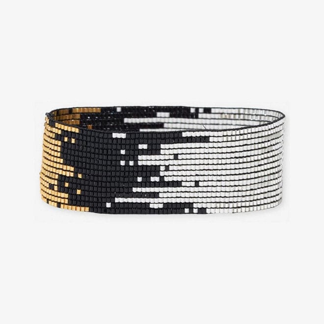 Bracelet Kenzie Beaded Ombre Black & White