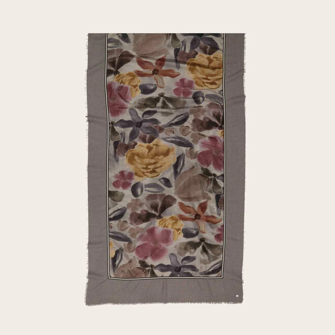 Scarf Botanical Floral Patchwork Stone