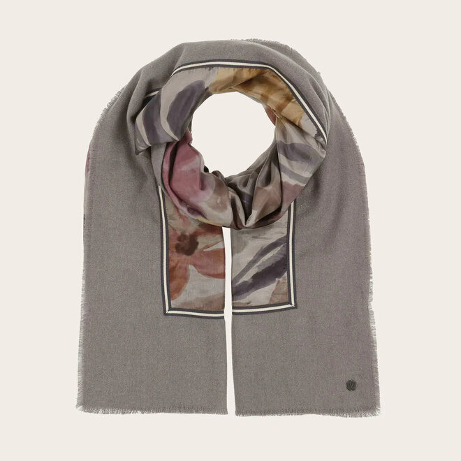 Scarf Botanical Floral Patchwork Stone