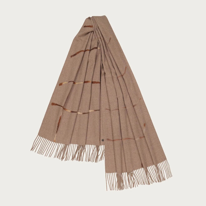 Scarf with Window Pane Check Chinchilla