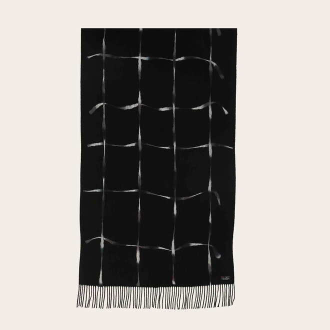 Scarf with Window Pane Check Black & White