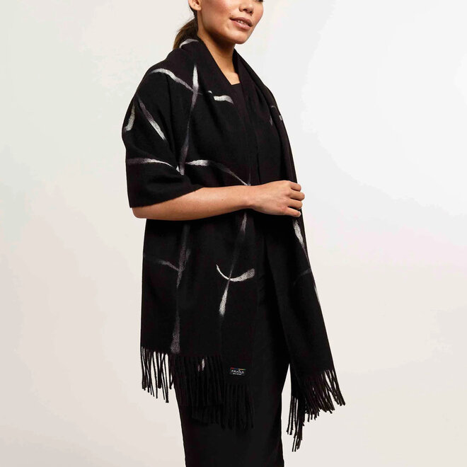 Scarf with Window Pane Check Black & White