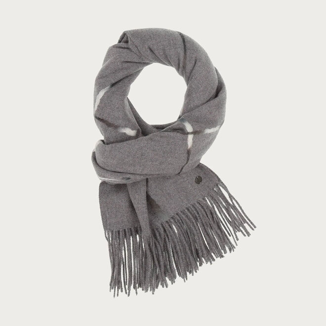 Scarf with Window Pane Check Grey