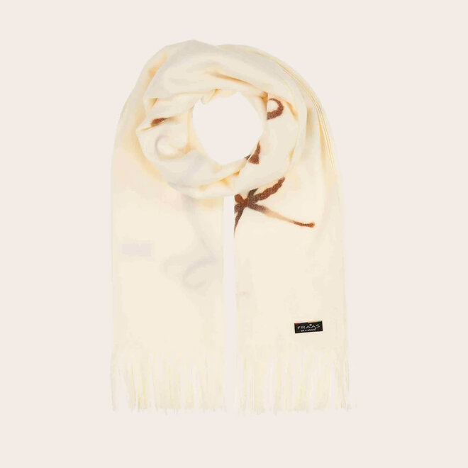 Scarf Embroidered Bows Off White
