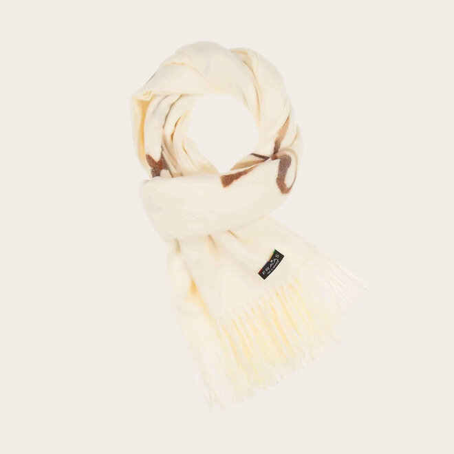 Scarf Embroidered Bows Off White