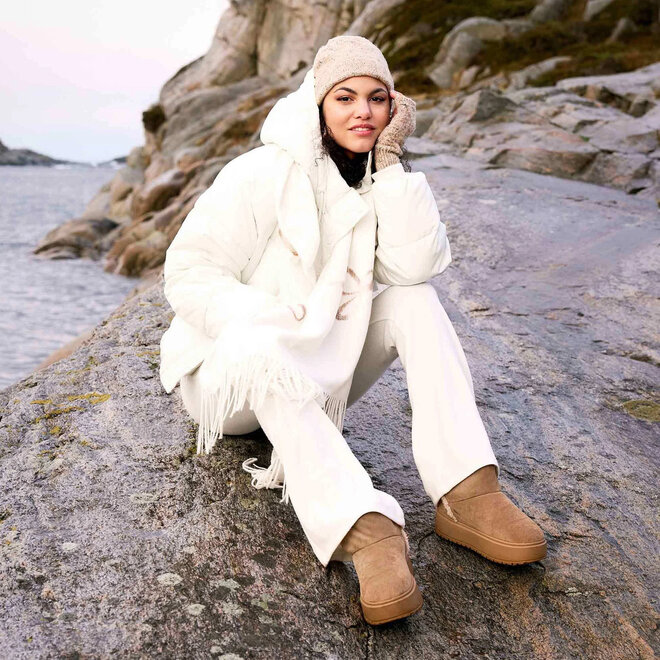 Scarf Embroidered Bows Off White