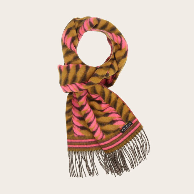 Scarf Graphic Jagged Pattern Pink