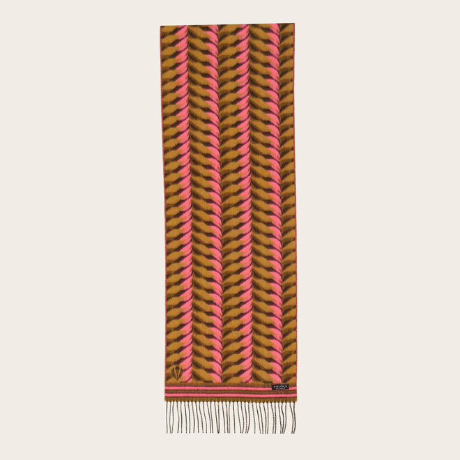 Scarf Graphic Jagged Pattern Pink