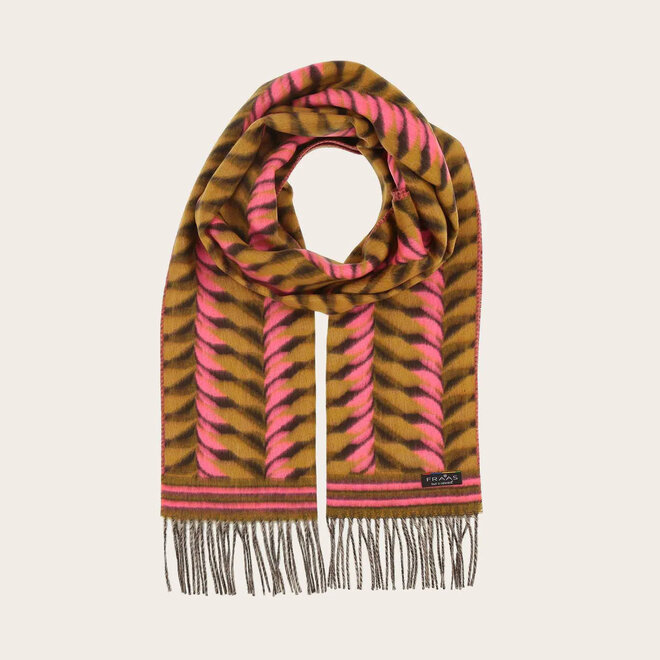 Scarf Graphic Jagged Pattern Pink