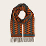 Scarf Graphic Jagged Pattern Crystal Teal