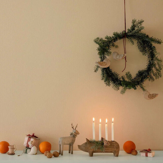 Fabric Ornament Bird Branches Blue