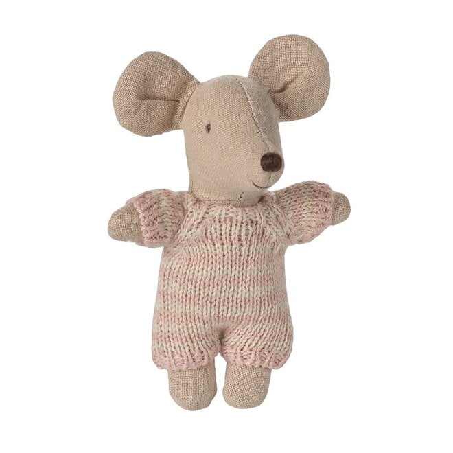 Baby Mouse in Carry cot Rose