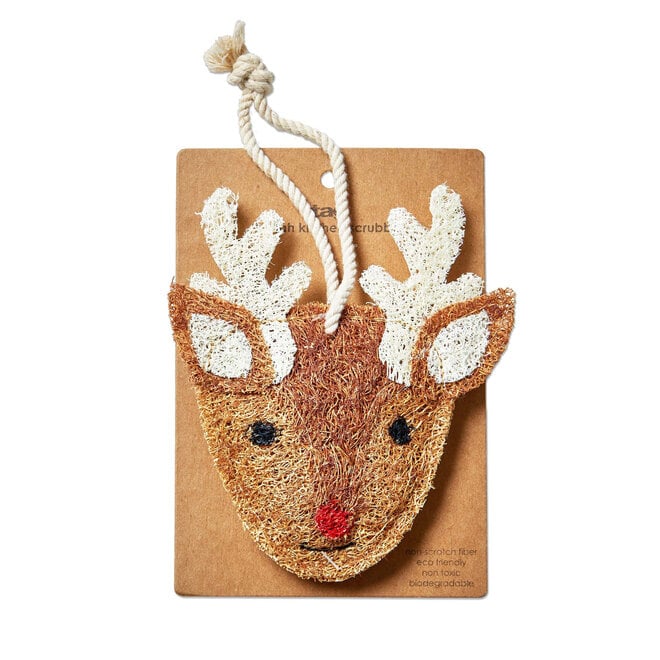 Loofah Scrubber Reindeer