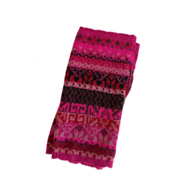 Hand Warmer Alpaca Blend Geometric Pink