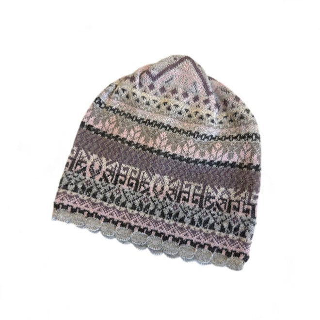 Hat Alpaca Blend Geometric Grey